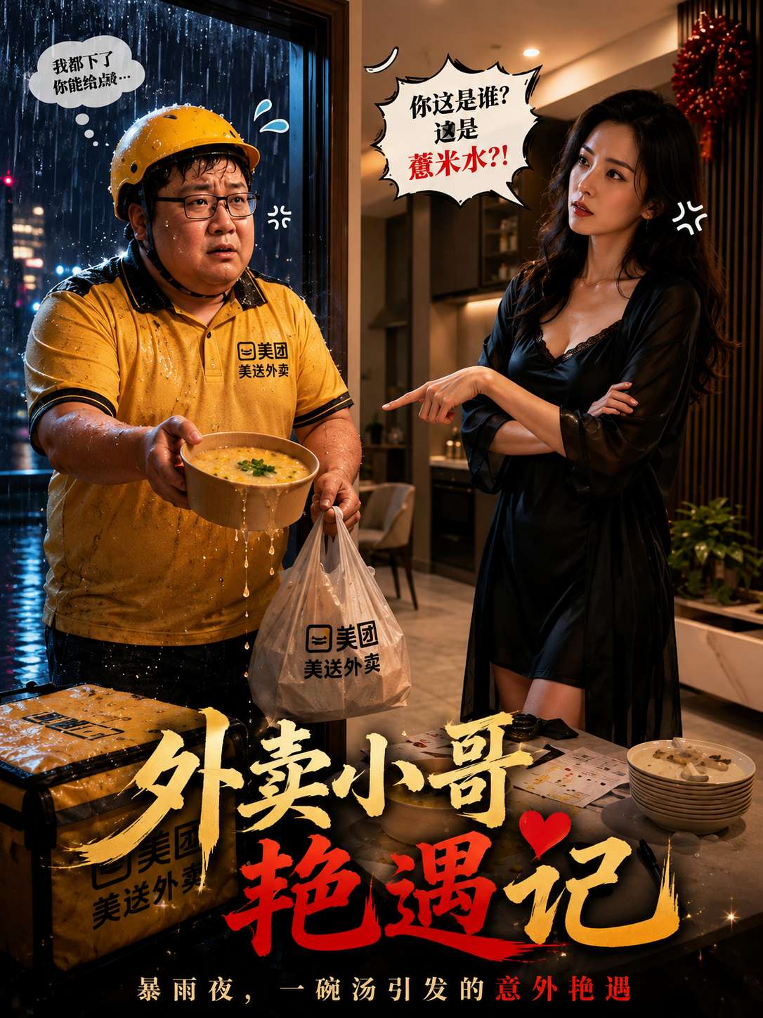 【AI成人短剧】外卖小哥艳遇记