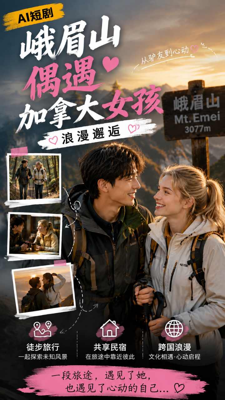【AI成人视频】驴友变女友 峨眉山徒步偶遇加拿大女孩 共享民宿一夜情